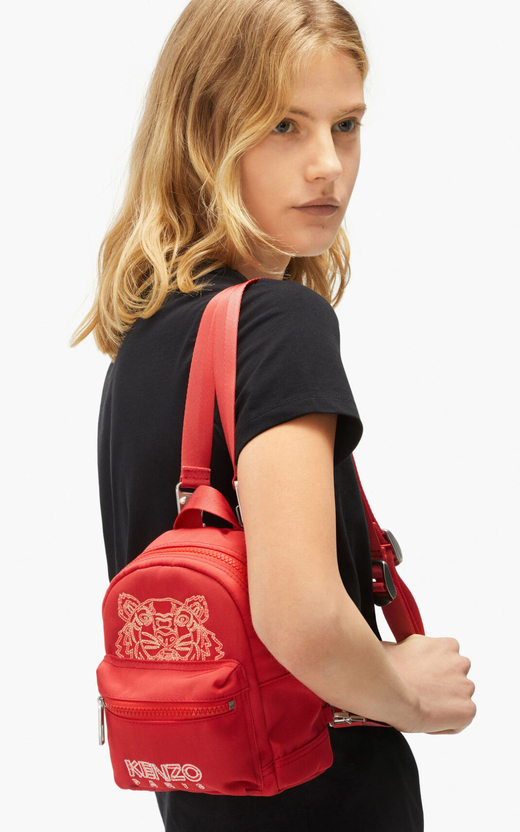 Mochila Kenzo Kampus Tiger Lona mini Hombre Rojas CSF715940